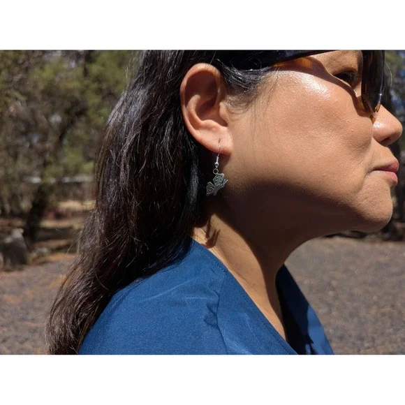 Navajo Jewelry‎ Silver Earrings BUTTERFLY Native American Tribal Jewelry ***